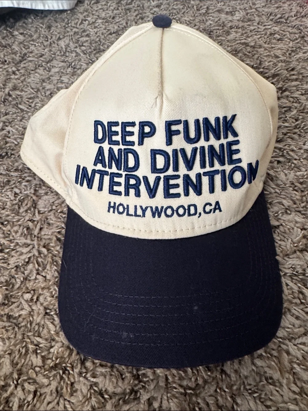 Deep Funk and Divine Intervention Baseball Cap - Cream and Black